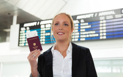 woman holding a passport